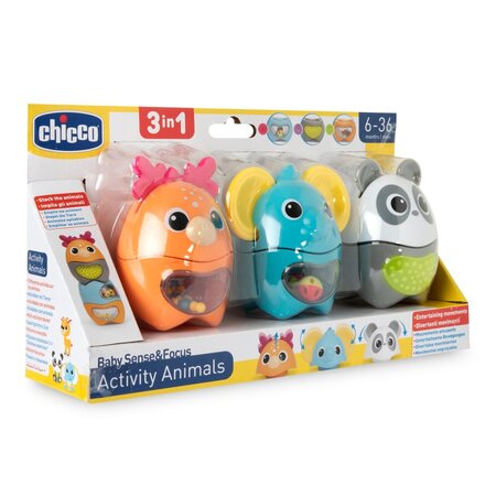 Jucarie animalute amuzante pentru activitati de indemanare si stivuire, 6-36 luni, Chicco 788514