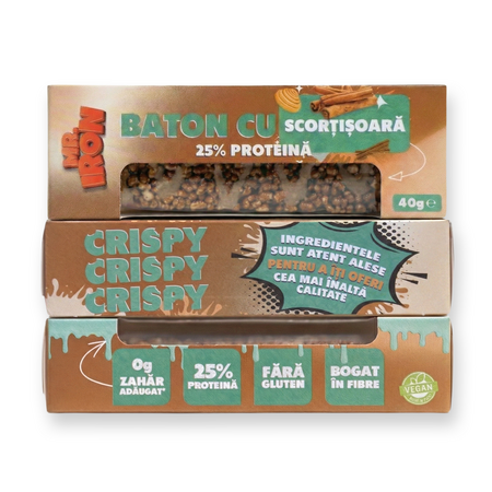 Baton Proteic fara Zahar si fara Gluten, Scortisoara, 40g, Mr Iron 788525