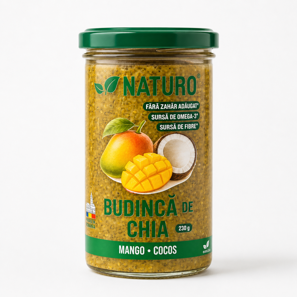 Budinca de chia cu mago, 230 g, Naturo