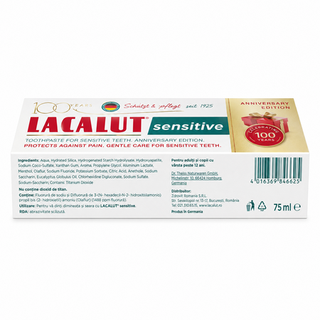 Pachet Pasta de dinti Sensitive 75 ml + Ata dentara 50 M, Lacalut 788812
