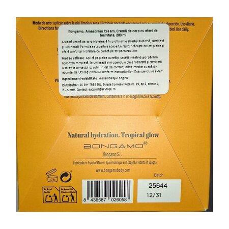 Crema de corp cu efect de fermitate Amazonian, 200 ml, Bongamo 788811