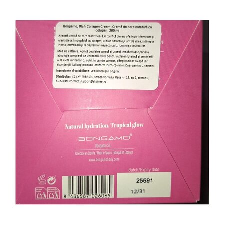 Crema de corp nutritiva cu colagen, 200 ml, Bongamo 788858
