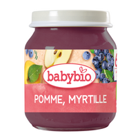 Piure Bio cu Mere, Capsune si Afine, 4 luni +, 130 g, BabyBio