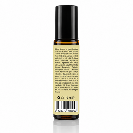 Roll on cu uleiuri esentiale Migrene, 10 ml, Oleya 788943