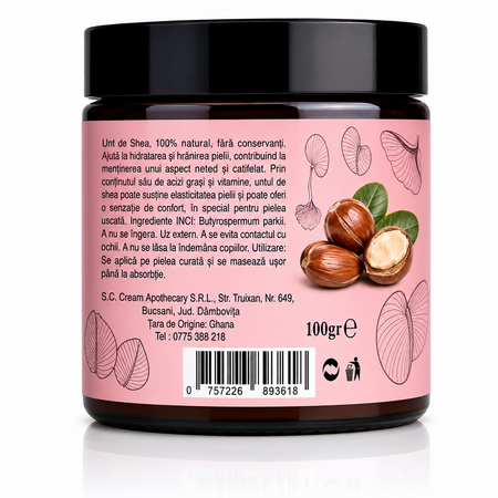 Unt de shea organic, 100 g, Oleya 789172
