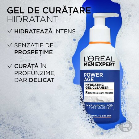 Gel de curatare hidratant pentru barbati Men Expert, Power Age, 260 ml, Loreal Paris 789190