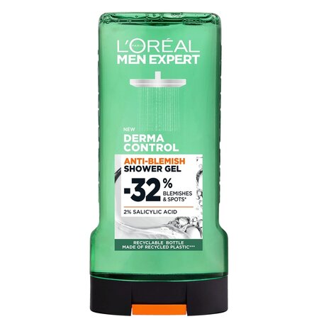 Gel de dus anti-imperfectiuni Men Expert, Derma Control, 300 ml, Loreal Paris
