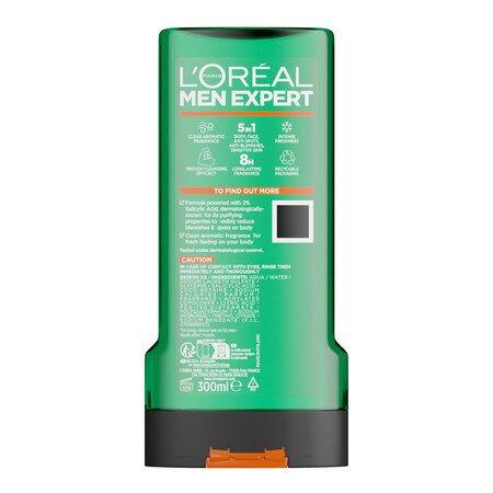 Gel de dus anti-imperfectiuni Men Expert, Derma Control, 300 ml, Loreal Paris 792904