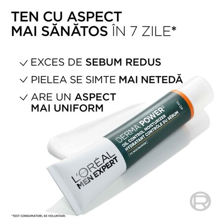 Crema hidratanta cu SPF30 pentru tenul gras Men Expert, Derma Control, 40 ml, Loreal Paris 789228