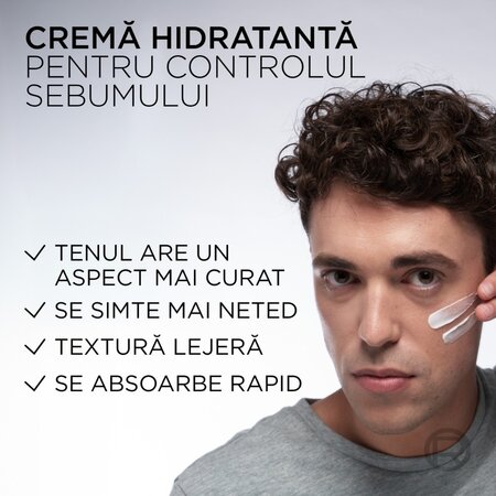 Crema hidratanta cu SPF30 pentru tenul gras Men Expert, Derma Control, 40 ml, Loreal Paris 789231