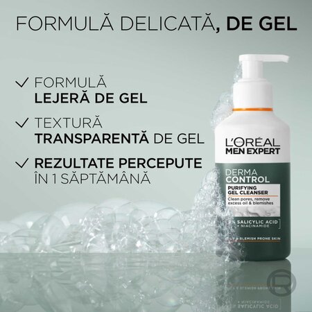 Gel de curatare pentru ten gras Men Care, Derma Control, 260 ml, Loreal Paris 789235