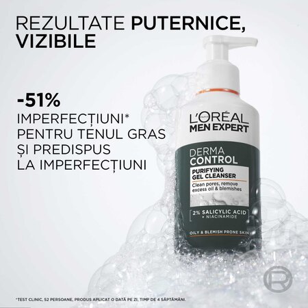 Gel de curatare pentru ten gras Men Care, Derma Control, 260 ml, Loreal Paris 789237