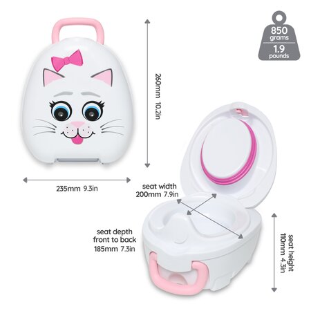 Olita portabila cu capac pentru copii, Cat, My Carry Potty 789278