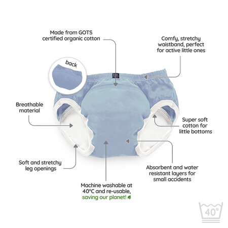 Chilotei pentru antrenament la olita My Little Training Pants, Ocean Blue, 3-4 ani, 1 bucata, My Carry Potty 789335