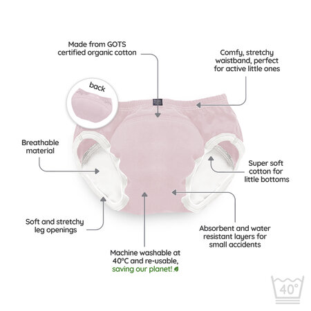Chilotei pentru antrenament la olita My Little Training Pants, Blush Pink, 3-4 ani, 1 bucata, My Carry Potty 789352