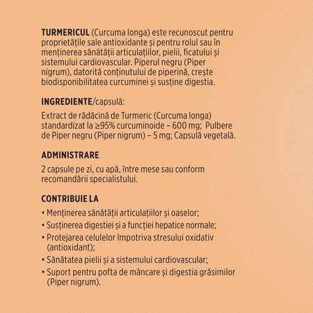Turmeric cu piperina, 60 capsule, Faunus Plant 789687