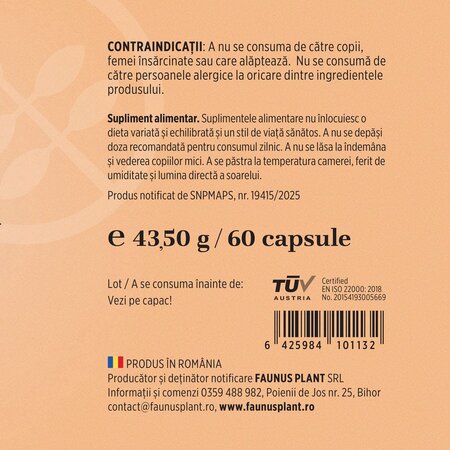 Turmeric cu piperina, 60 capsule, Faunus Plant 789688