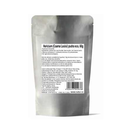 Pudra ecologica Hericium, 60 g, Obio 789792