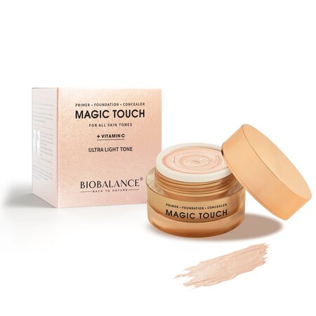Primer, fond de ten si anti-cearcan cu vitamina C Magic Touch, Ultra Light, 30 ml, Bio Balance 792178