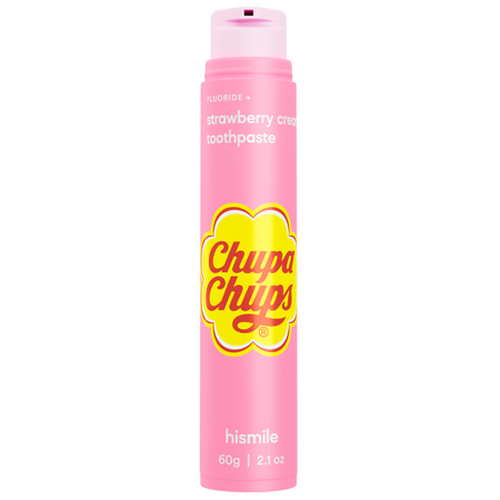 Pasta de dinti cu fluor, Chupa Chup, Strawberry & Cream, 60 g, Hismile