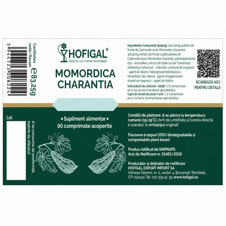 Momordica Charantia, 90 comprimate, Hofigal 790909