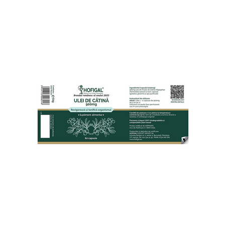 Ulei de catina, 900 mg, 60 capsule, Hofigal 791102