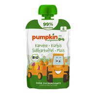 Piure Bio din Morcov, Dovleac, Cartof Dulce si Porumb, 6 luni+, 100 g, Pumpkin Organics