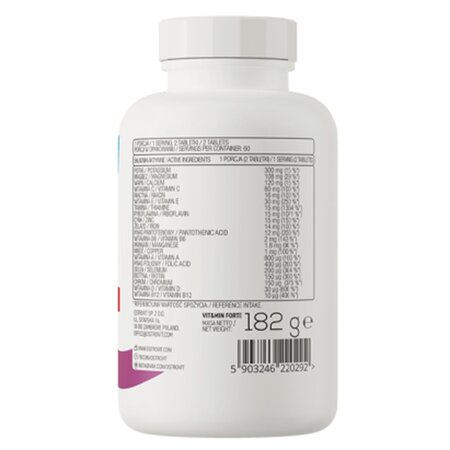 Vitamine si minerale Vit & Min Forte, 120 tablete, Ostrovit 791639