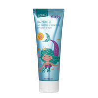 Sampon si gel de dus pentru copii 2 in 1 cu ulei de cimbru si parfum de piersica alba, Sea Princess, 250 ml, Biobaza Kids