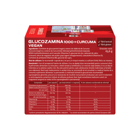 Kollagen 11000 Plus si Glucozamina 1000 + Curcuma, 30 flacoane + 60 comprimate, Doppelherz 791662
