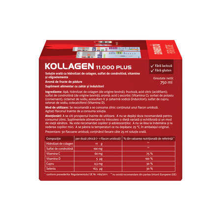 Kollagen 11000 Plus si Glucozamina 1000 + Curcuma, 30 flacoane + 60 comprimate, Doppelherz 791660