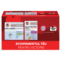 Kollagen 11000 Plus si Glucozamina 1000 + Curcuma, 30 flacoane + 60 comprimate, Doppelherz