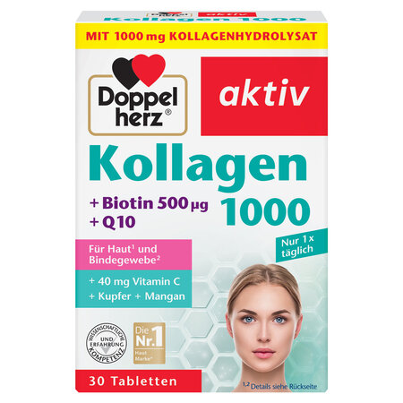 Kollagen 1000 + Coenzima Q10 Aktiv, 30 comprimate, Doppelherz