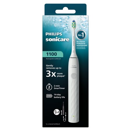 Periuta de dinti electrica Philips Sonicare 1100, Alb, O Periuta + 2 rezerve, Philips
