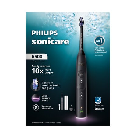 Periuta de dinti electrica plus toc Philips Sonicare 6500, Negru, HX7411/09, Philips