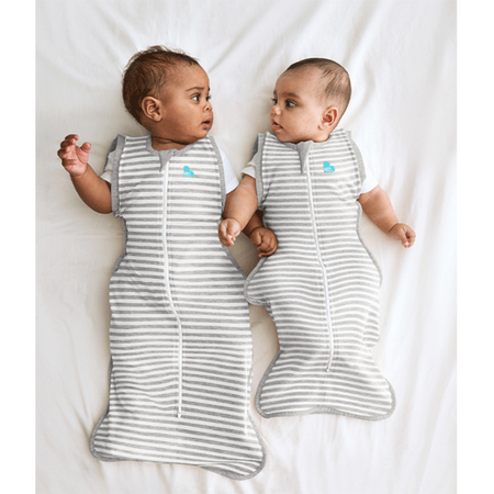 Sac de dormit de tranzitie pentru infasat si rostogolit Swaddle Up, L, 8.5-11 kg, Alb si Gri, Love to Dream 792995