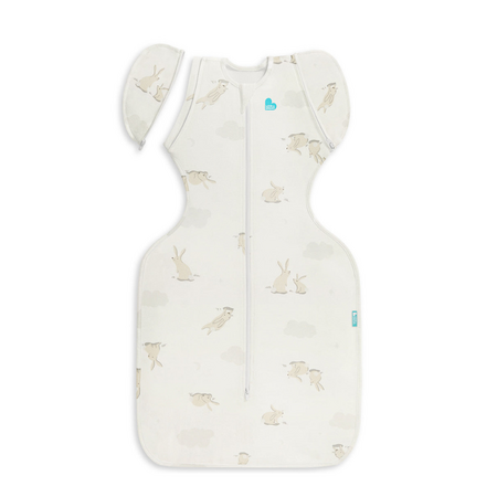 Sac de dormit de tranzitie pentru infasat si rostogolit Swaddle Up, M, 6–8.5 kg, 1 TOG, Bunnies, Love to Dream 793002