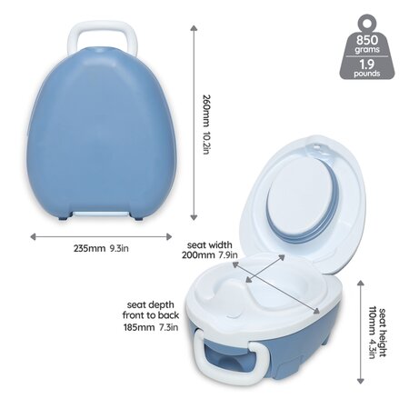 Olita portabila cu capac, Blue Pastel, My Carry Potty 793161