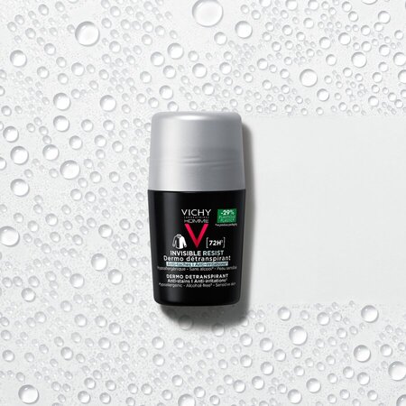 Pachet Deodorant antiperspirant roll-on pentru barbati Invisible Resist 72H, 2 x 50 ml, Vichy 793299