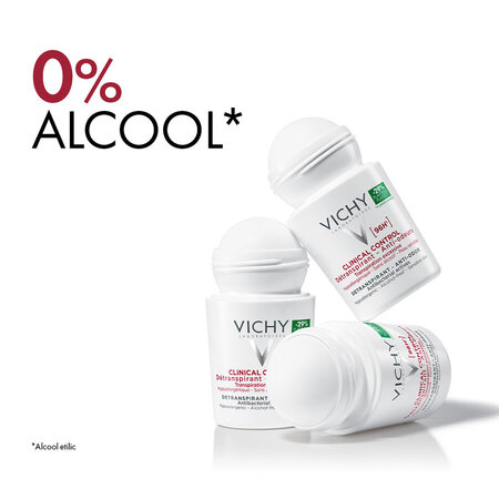 Pachet Deodorant roll-on antiperspirant Clinical Control 96H, 2 x 50 ml, Vichy 793369