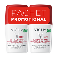 Pachet Deodorant roll-on antiperspirant Clinical Control 96H, 2 x 50 ml, Vichy