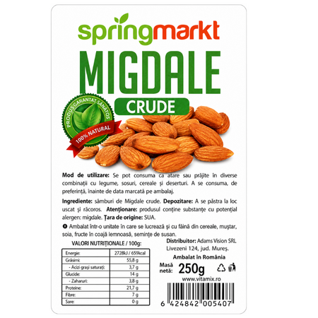 Migdale crude, 250 g, Spring Markt 794123