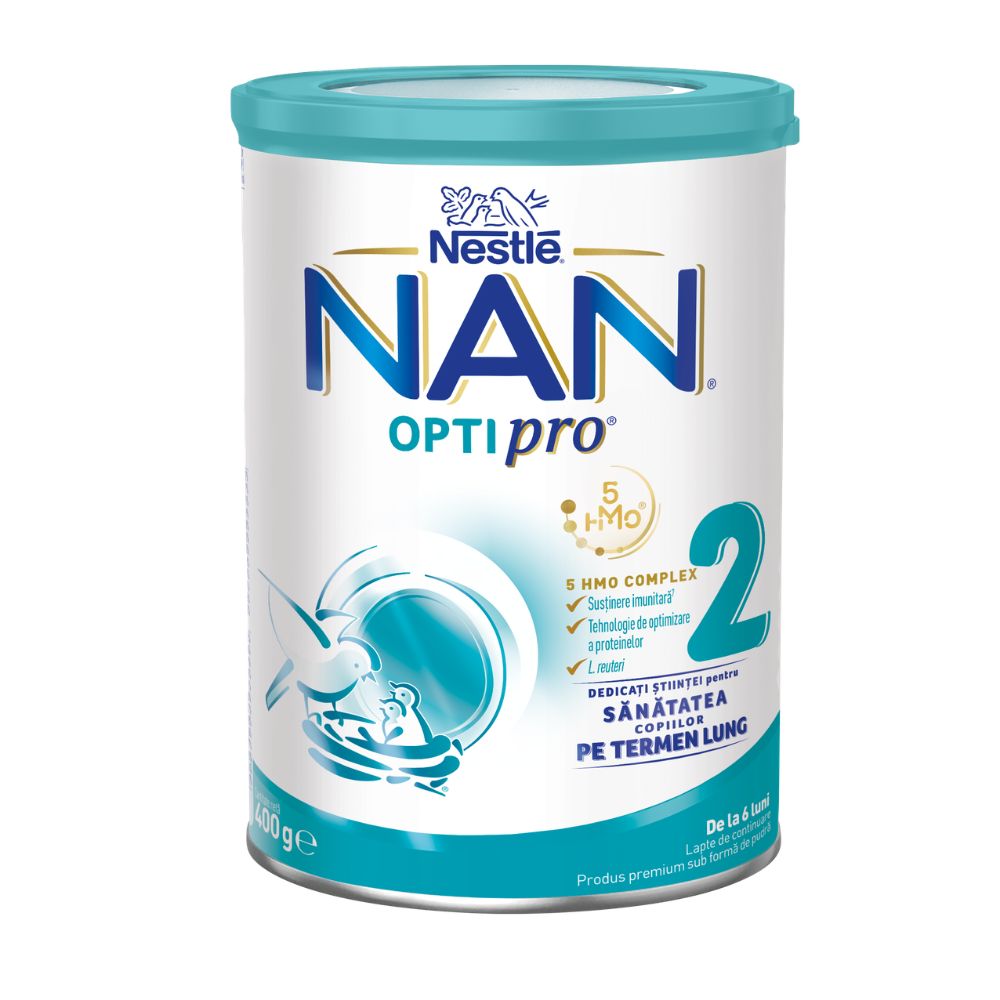 Formula de lapte de continuare Nan 2 Optipro HMO, +6 luni, 400 g, Nestle