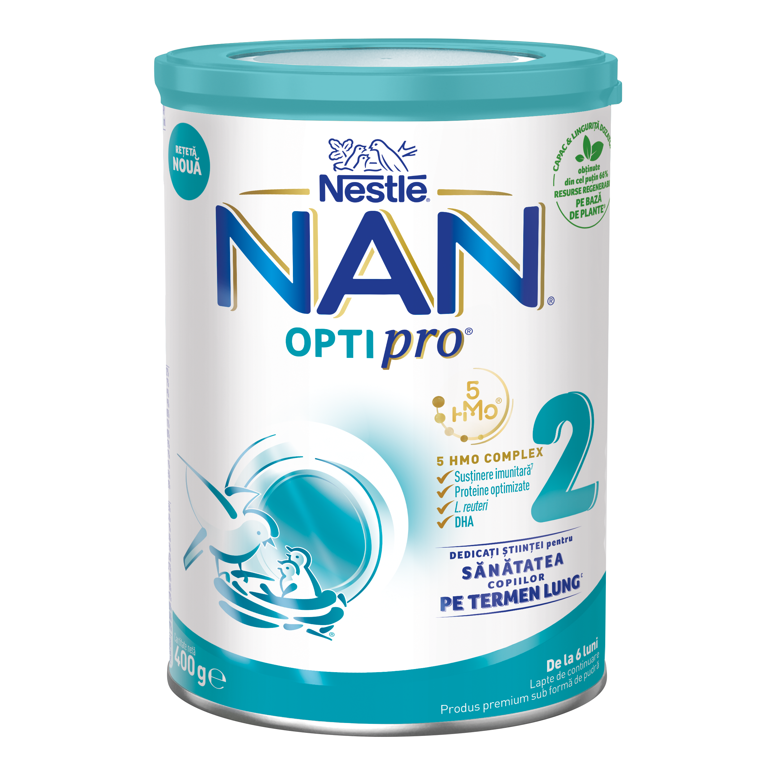 Formula de lapte de continuare Nan 2 Optipro HMO, +6 luni, 400 g, Nestle