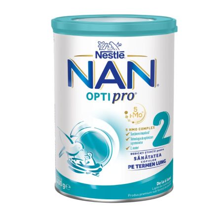 Formula de lapte de continuare Nan 2 Optipro HMO, +6 luni, 400 g, Nestle