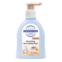 Gel nutritiv de curatare pentru par si corp, 0 luni+, 200 ml, Sanosan Baby