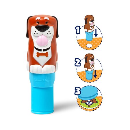 Set de joaca cu autocolante surpriza si stampila reincarcabila, Catelus, 3 ani+, Melissa and Doug 794711