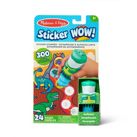 Set de joaca cu autocolante si stampila reincarcabila, Dinozaur, 3 ani+, Melissa and Doug