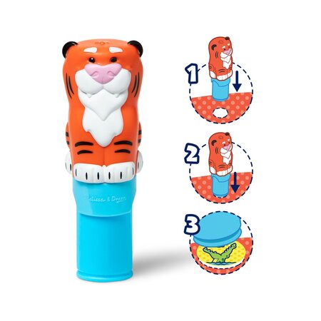 Set de joaca cu autocolante si stampila reincarcabila, Tigru, 3 ani+, Melissa and Doug 794750