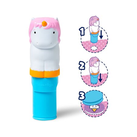 Set de joaca cu autocolante si stampila reincarcabila, Unicorn, 3 ani+, Melissa and Doug 794761